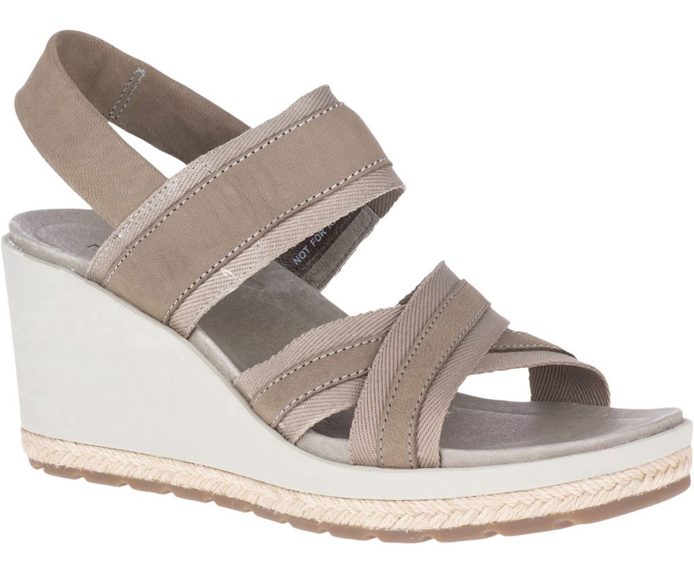 Merrell Sandals Grey - Kaiteri Wedge Strap - Womens 54GXEYLWK